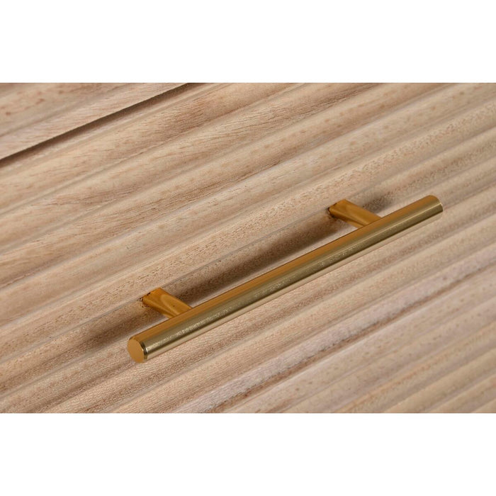 Comodă DKD Home Decor Auriu* Maro Deschis Lemn Lemn de paulownia Lemn MDF Scandi 45 x 40 x 100 cm 42 x 40 x 100 cm