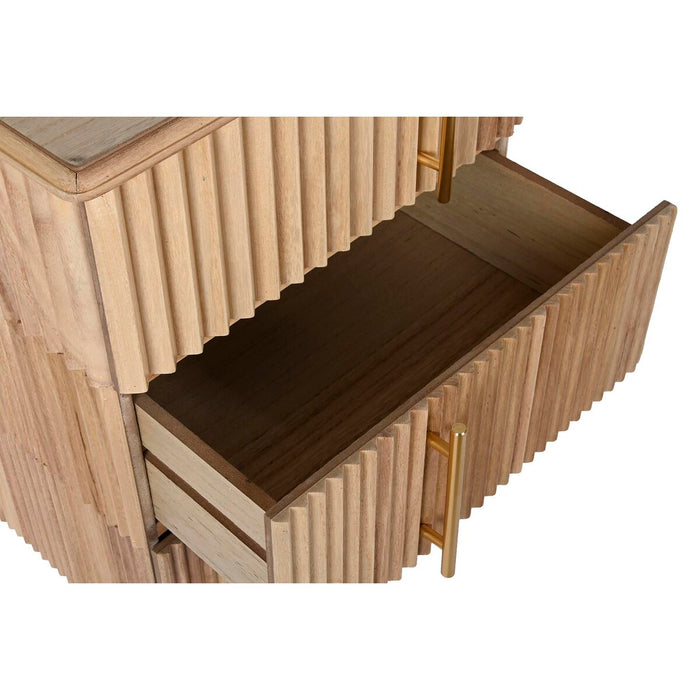 Noptieră DKD Home Decor Auriu* Maro Deschis Lemn MDF 43 x 40 x 70 cm