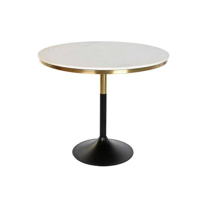 Masă de Sufragerie DKD Home Decor 93 x 93 x 79,5 cm Negru Auriu* Metal Alb Marmură