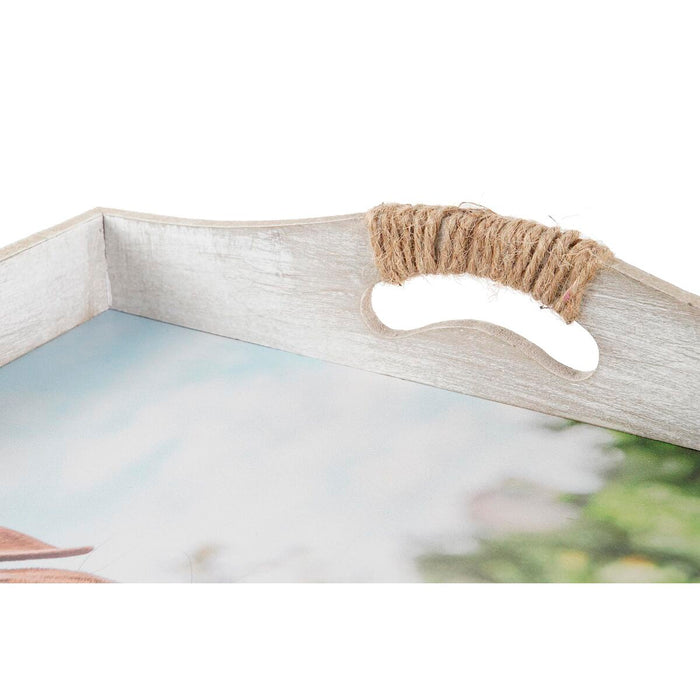 Set de Tăvi DKD Home Decor Multicolor 40 x 30 x 6 cm Lemn MDF (2 Unități)