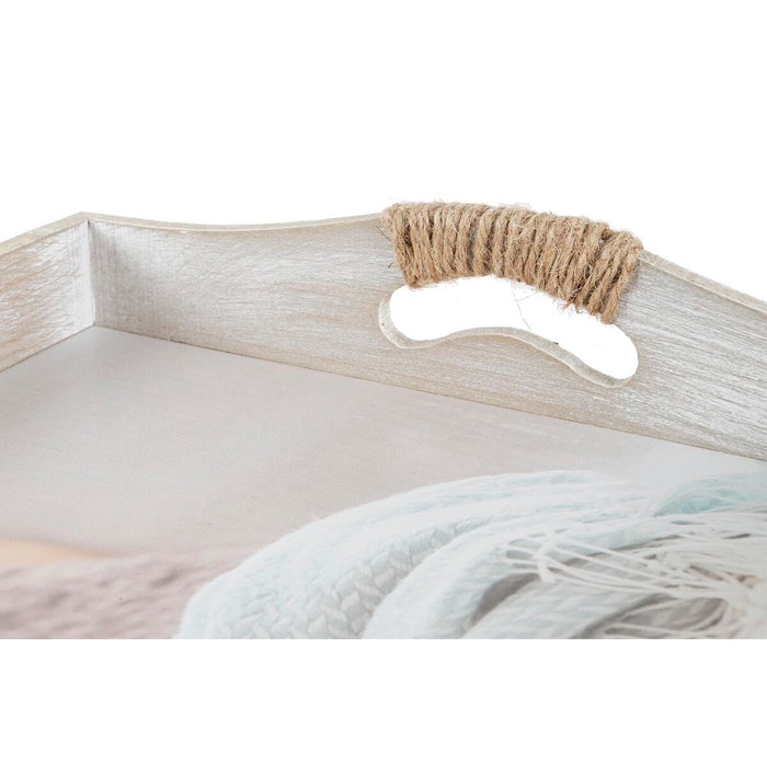 Set de Tăvi DKD Home Decor Bej 40 x 30 x 6 cm Lemn MDF (2 Unități)
