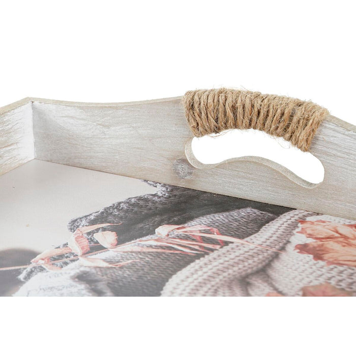 Set de Tăvi DKD Home Decor Multicolor 40 x 30 x 6 cm Lemn MDF (2 Unități)