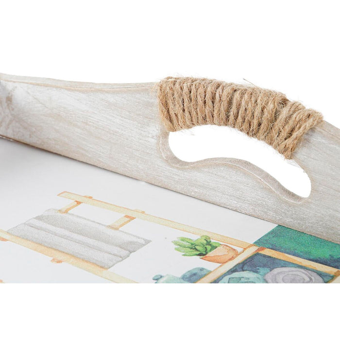 Set de Tăvi DKD Home Decor 40 x 30 x 6 cm Lemn MDF (2 Unități)