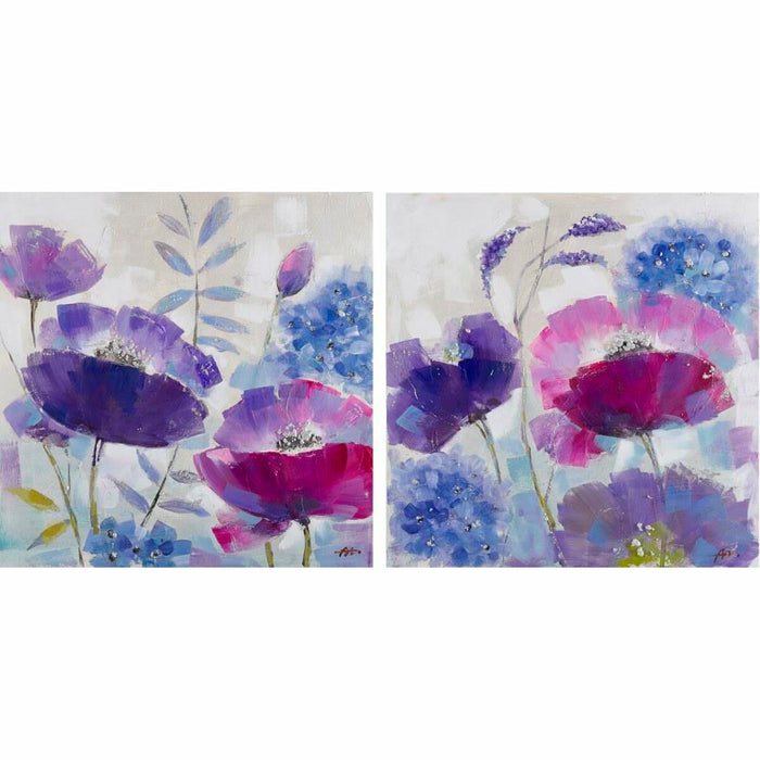 Tablou DKD Home Decor 80 x 3,5 x 80 cm Shabby Chic (2 Unități)