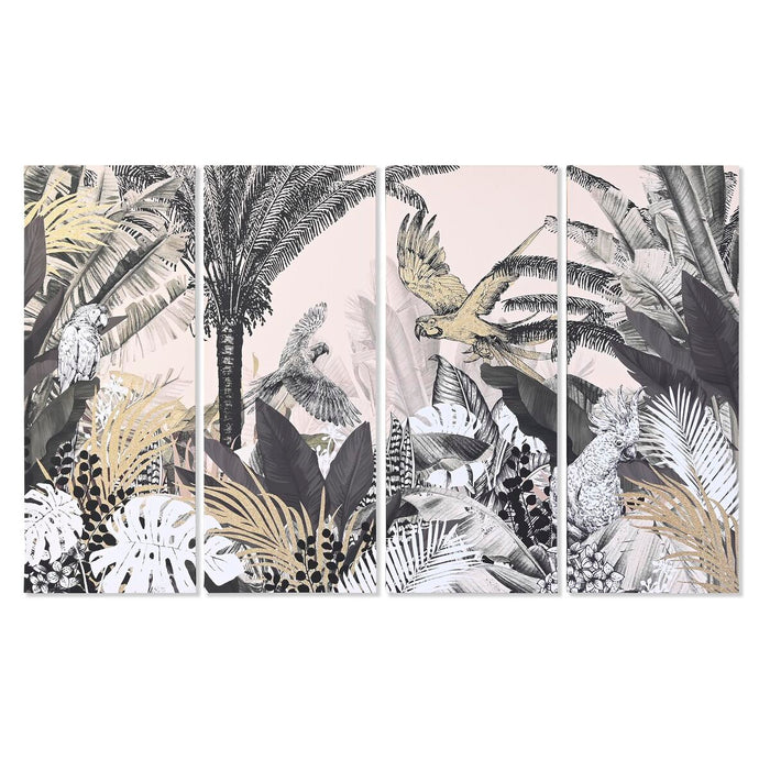 Set de 4 tablouri DKD Home Decor Tropical (160 x 3,8 x 100 cm)