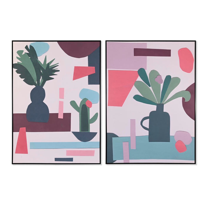 Tablou DKD Home Decor 103 x 4,3 x 143 cm Vază Scandinav (2 Unități)