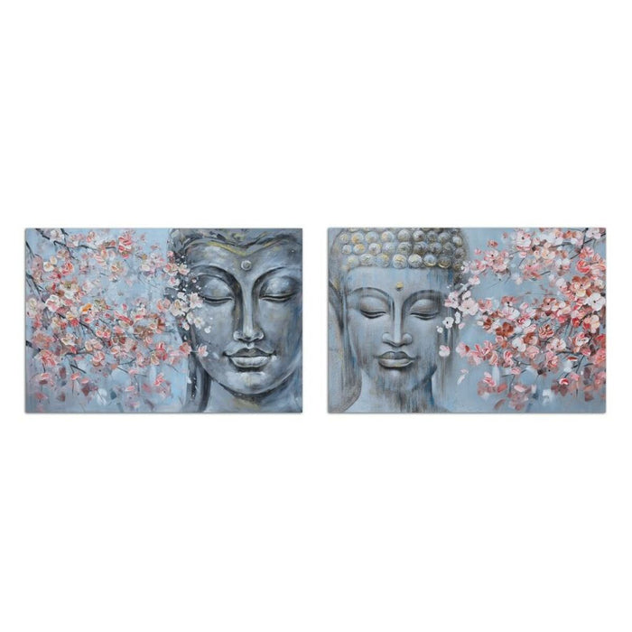 Pânză DKD Home Decor 120 x 2,8 x 80 cm Buda Oriental (2 Unități)