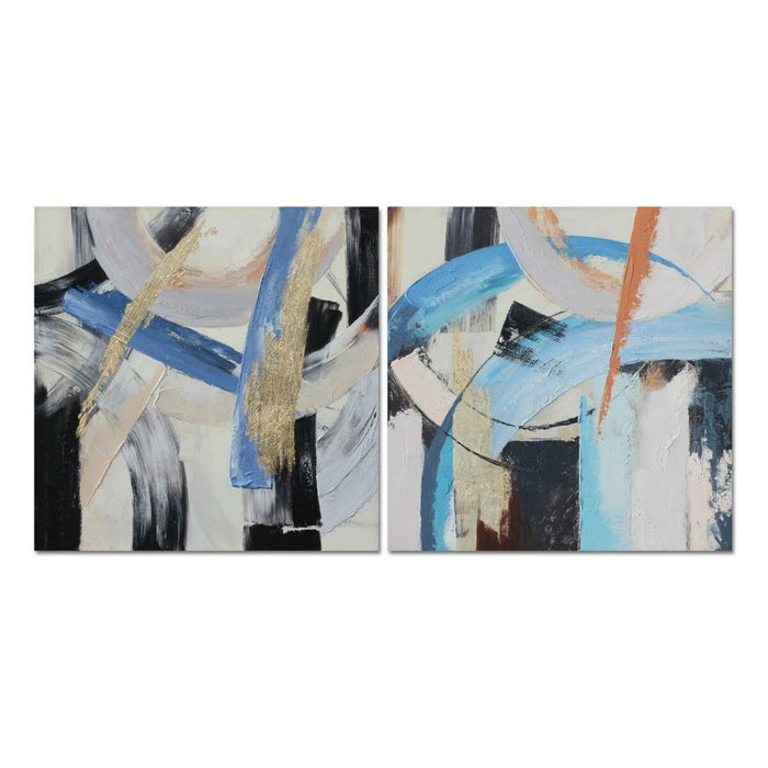 Tablou DKD Home Decor 100 x 2,5 x 100 cm 100 x 2,8 x 100 cm Abstract Modern (2 Unități)