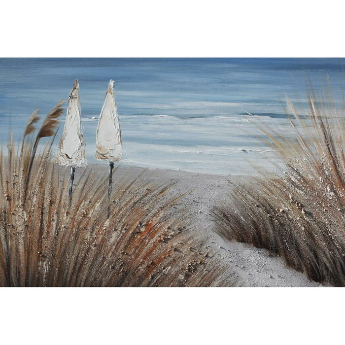 Pânză DKD Home Decor 100 x 2,8 x 100 cm Plajă Mediterană (2 Unități)