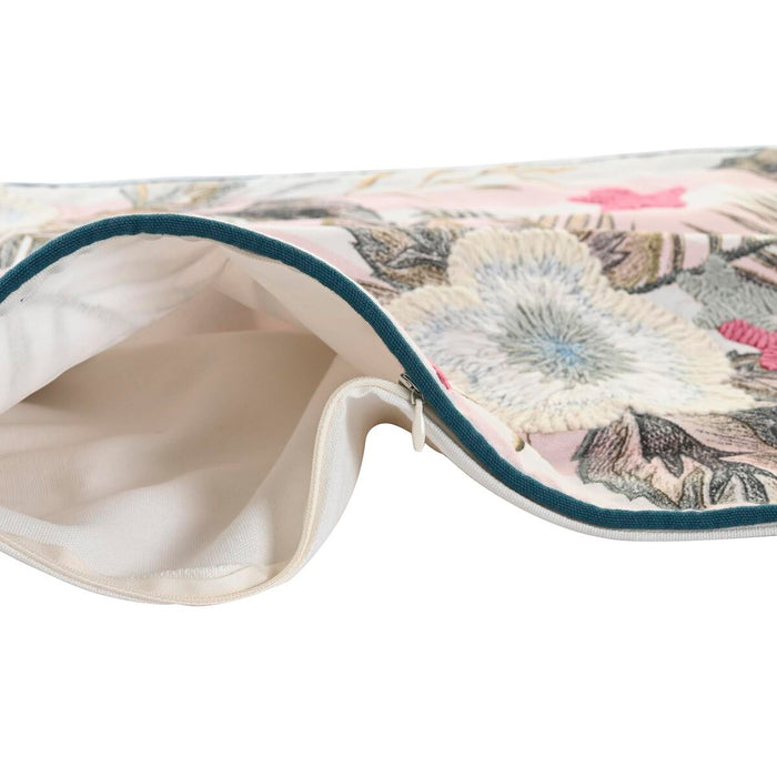 Husă de pernă de canapea DKD Home Decor Roz Verde Tropical 50 x 1 x 50 cm