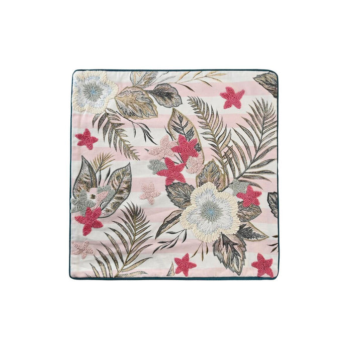 Husă de pernă de canapea DKD Home Decor Roz Verde Tropical 50 x 1 x 50 cm