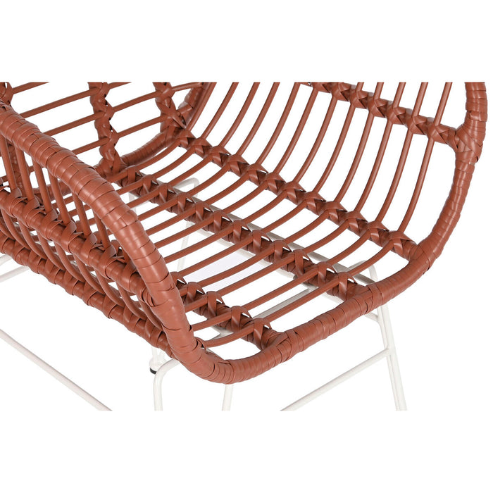 Zahradní židle DKD Home Decor Alb Teracotă Metal ratan sintetic 57 x 62 x 81 cm