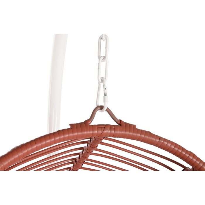 Fotoliu de grădină suspendat DKD Home Decor Alb Teracotă Aluminiu Oțel ratan sintetic 94 x 100 x 196 cm