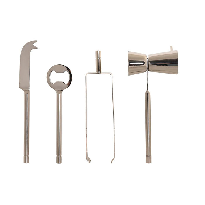 Set Pentru Cocktail DKD Home Decor 25,5 x 9 x 30 cm Natural Argintiu Oțel inoxidabil Salcâm