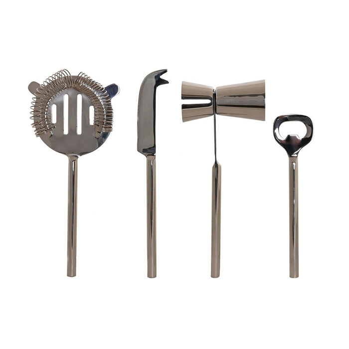 Set Pentru Cocktail DKD Home Decor 37 x 9 x 18 cm Argintiu Oțel inoxidabil