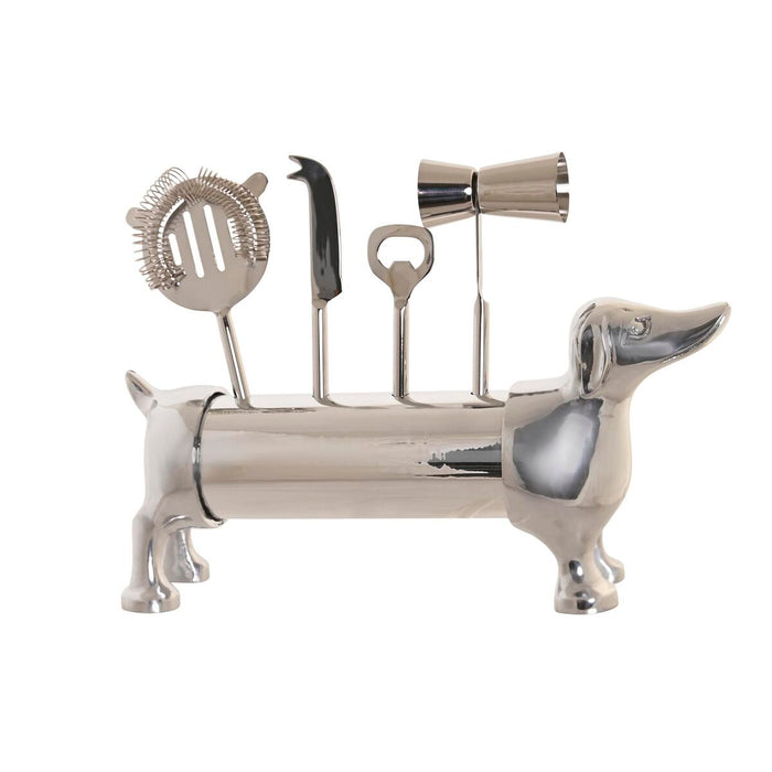 Set Pentru Cocktail DKD Home Decor 37 x 9 x 18 cm Argintiu Oțel inoxidabil