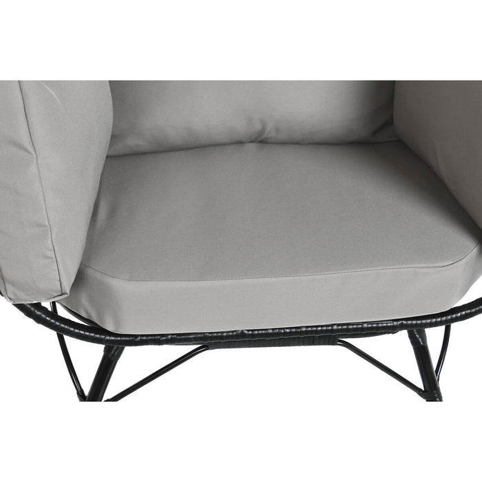 Canapea de grădină DKD Home Decor Negru Gri Metal ratan sintetic 99 x 71 x 147 cm