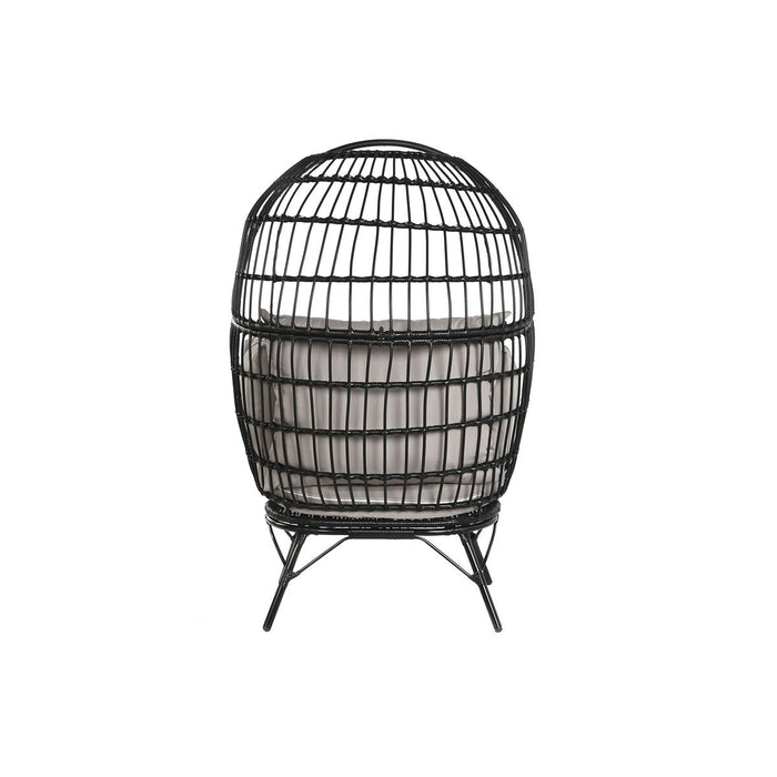 Canapea de grădină DKD Home Decor Negru Gri Metal ratan sintetic 99 x 71 x 147 cm