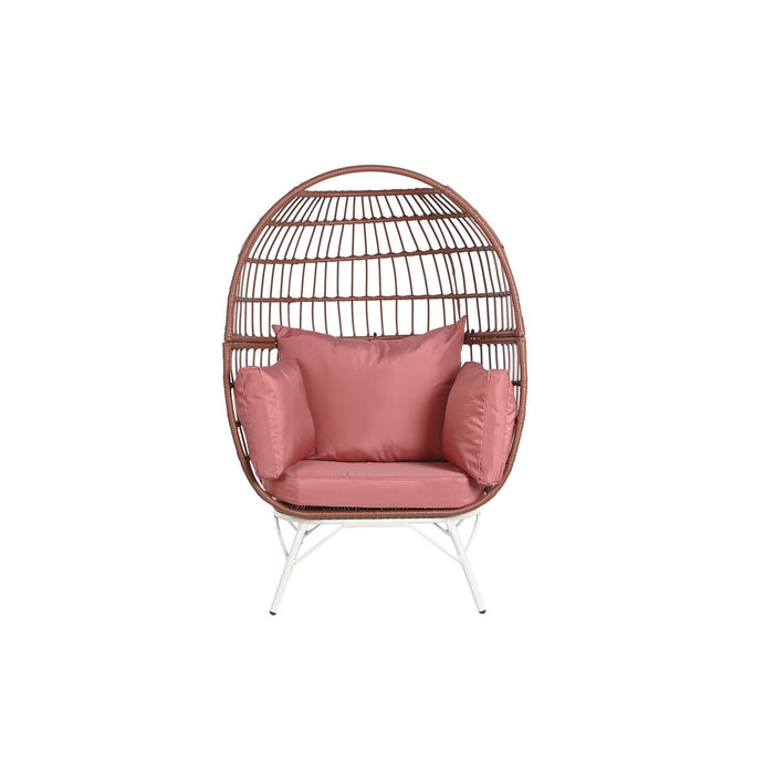Canapea de grădină DKD Home Decor 99 x 71 x 147 cm Metal Teracotă ratan sintetic Alb