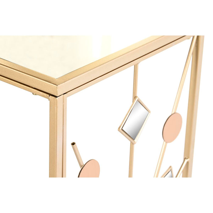 Consolă DKD Home Decor Geam Negru Auriu* Metal 120 x 35 x 80 cm