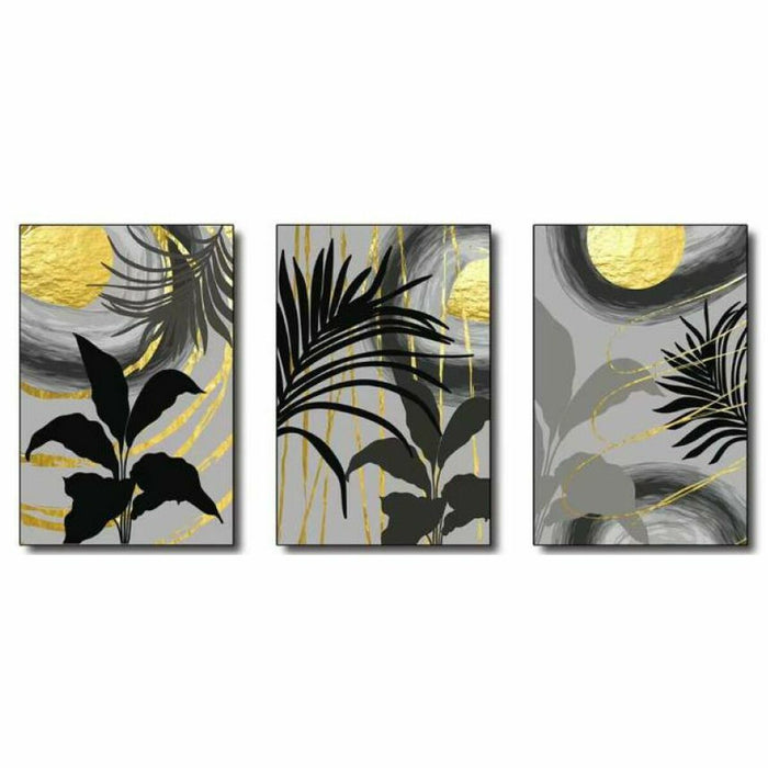 Tablou DKD Home Decor 53 x 3,5 x 73 cm Purpurină Modern (3 Piese)