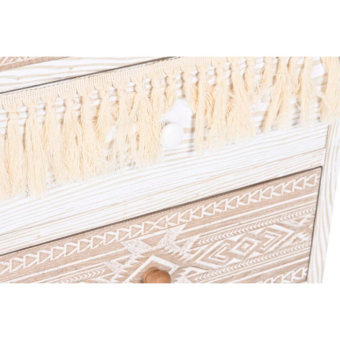 Dulap cu Sertare DKD Home Decor Brad Natural Bumbac Alb (48 x 35 x 89 cm)