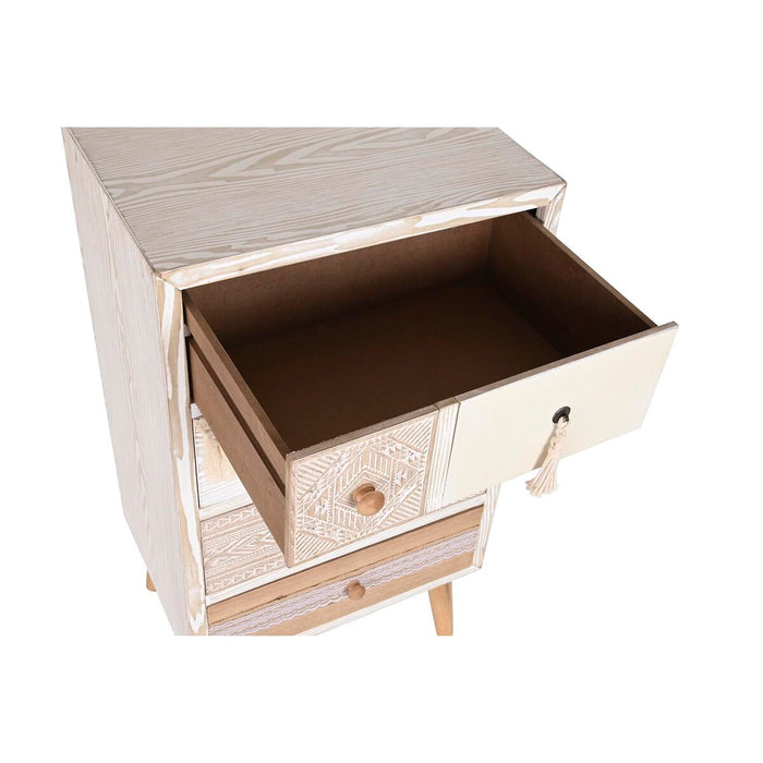 Dulap cu Sertare DKD Home Decor Brad Natural Bumbac Alb (48 x 35 x 89 cm)