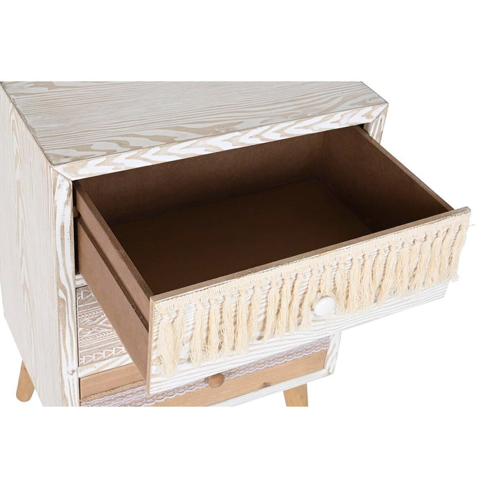 Noptieră DKD Home Decor Brad Bumbac (48 x 35 x 72 cm)