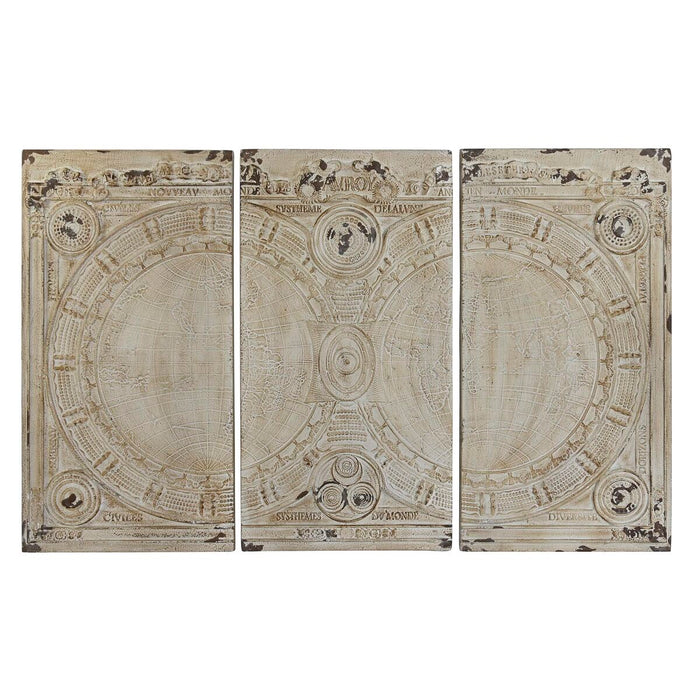 Decorațiune de Perete DKD Home Decor Bej Neoclasic 178 x 4 x 112 cm (3 Piese)
