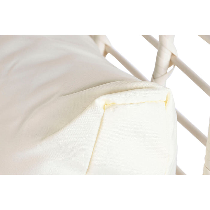Canapea de grădină DKD Home Decor 130 x 68 x 146 cm ratan sintetic Oțel Alb