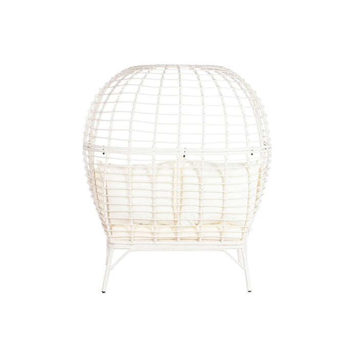 Canapea de grădină DKD Home Decor 130 x 68 x 146 cm ratan sintetic Oțel Alb