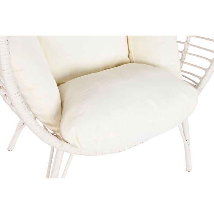 Canapea de grădină DKD Home Decor 90 x 65 x 151 cm Metal ratan sintetic Alb