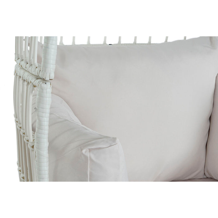 Canapea de grădină DKD Home Decor Alb Metal ratan sintetic 99 x 71 x 147 cm
