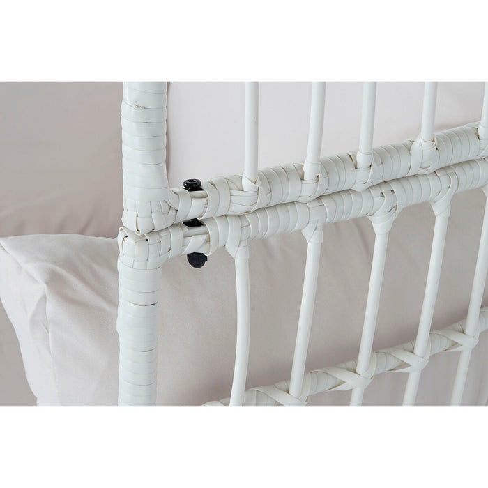 Canapea de grădină DKD Home Decor Alb Metal ratan sintetic 99 x 71 x 147 cm