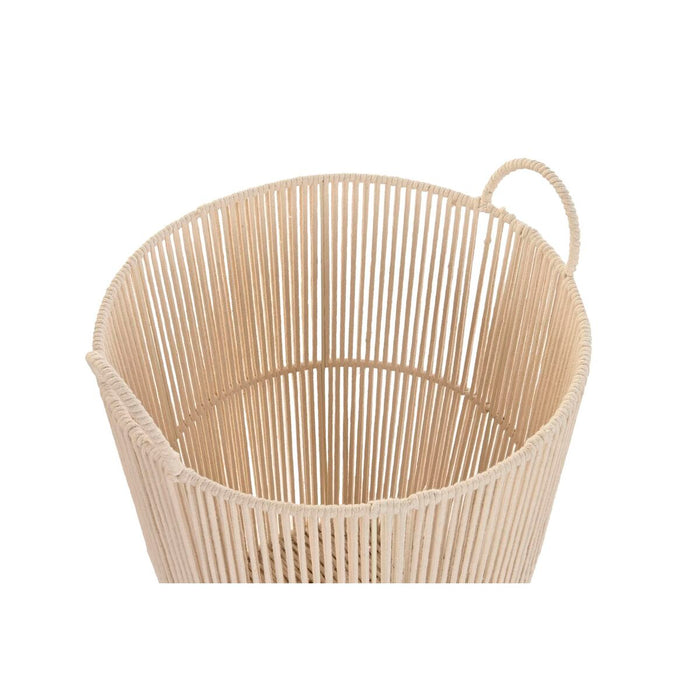 Set de Coșuri DKD Home Decor Bej Metal 42 x 42 x 51 cm 3 Piese