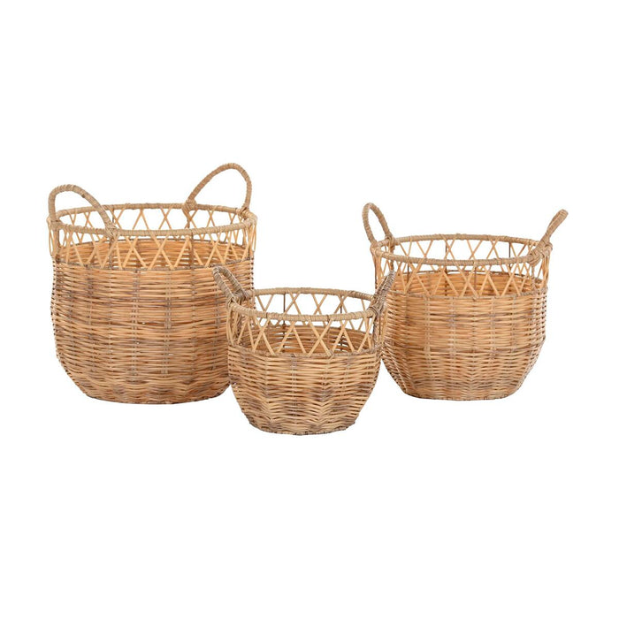 Set de Coșuri DKD Home Decor Metal PE (3 Piese) (35 x 35 x 30 cm)