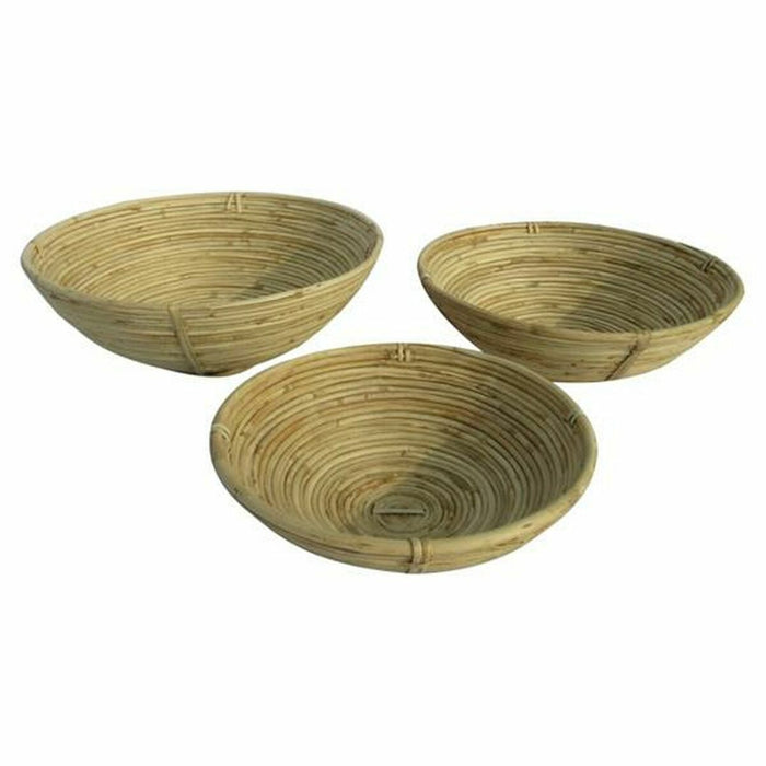 Set de Tăvi DKD Home Decor Natural Tropical 3 Piese 40 x 40 x 15 cm