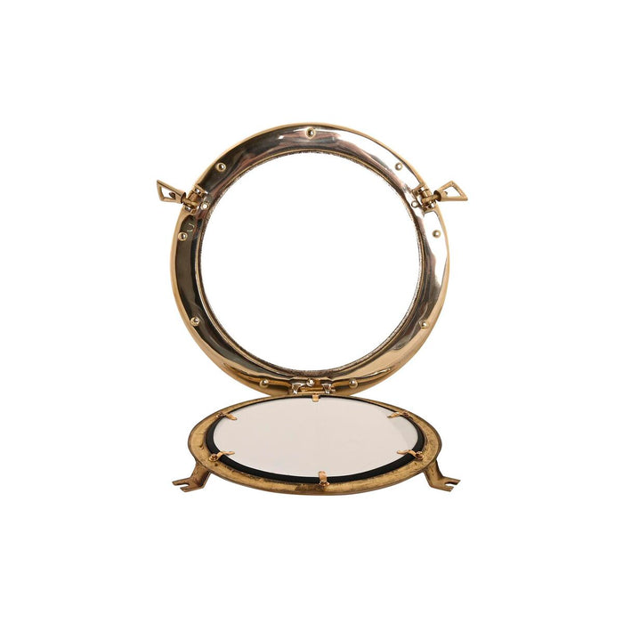 Oglindă de perete DKD Home Decor Auriu* Alamă Fereastră (29 x 5 x 29 cm)