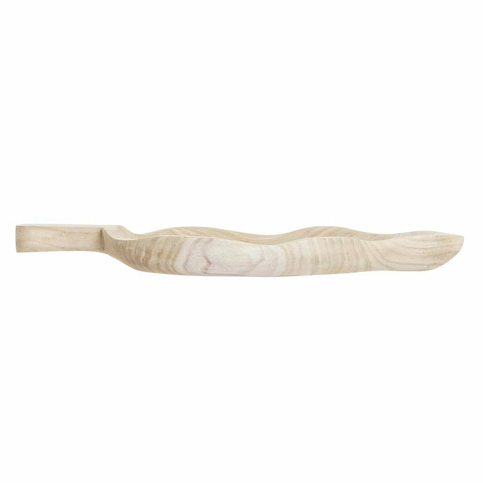 Tavă pentru gustari DKD Home Decor Maro Deschis Natural Tropical Frunza a unei plante 56 x 28 x 5 cm