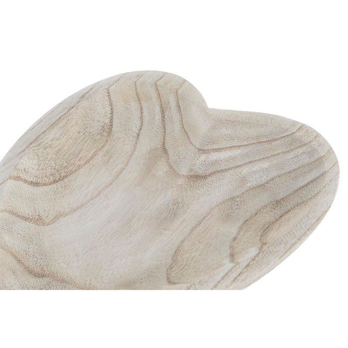 Tavă pentru gustari DKD Home Decor Maro Deschis Natural Inimă Tropical 35 x 24 x 4 cm
