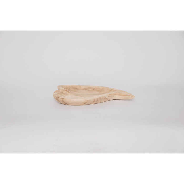 Tavă pentru gustari DKD Home Decor Maro Deschis Natural Inimă Tropical 35 x 24 x 4 cm
