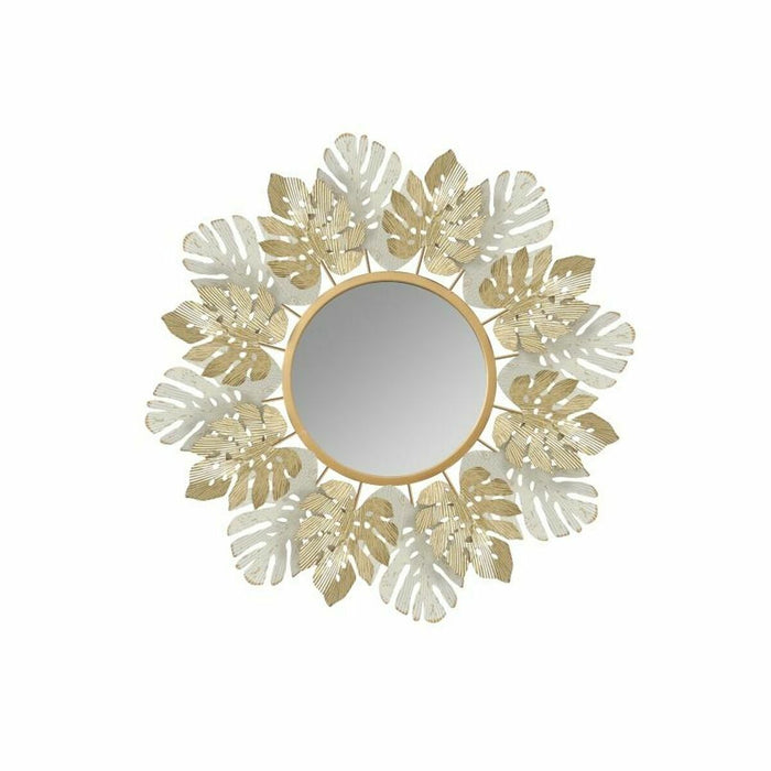 Oglindă de perete DKD Home Decor Metal Frunza a unei plante (78,7 x 5,7 x 78,7 cm)