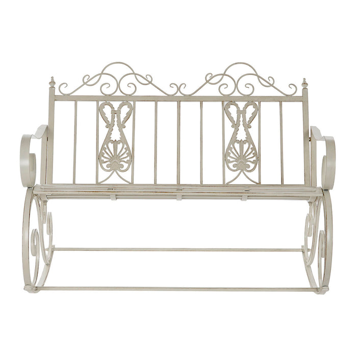 Scaun Balansoar DKD Home Decor Metal Aluminiu Alb (118 x 90 x 92 cm)
