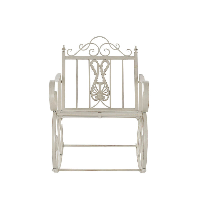 Scaun Balansoar DKD Home Decor Metal Aluminiu Alb (63 x 89 x 92 cm)