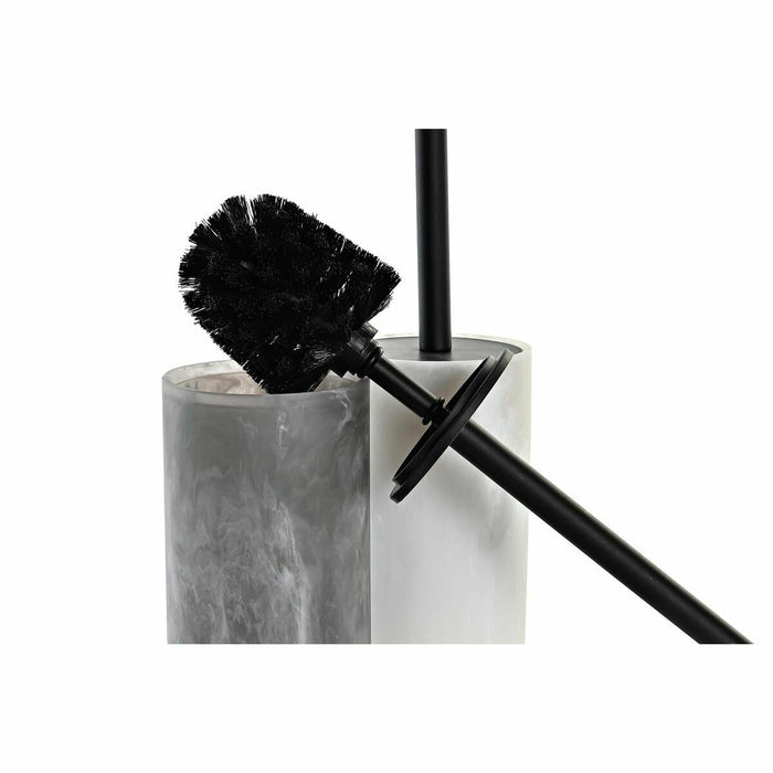 Perie pentru toaletă DKD Home Decor 9,5 x 9,5 x 38 cm Oțel inoxidabil Rășină (2 Unități)