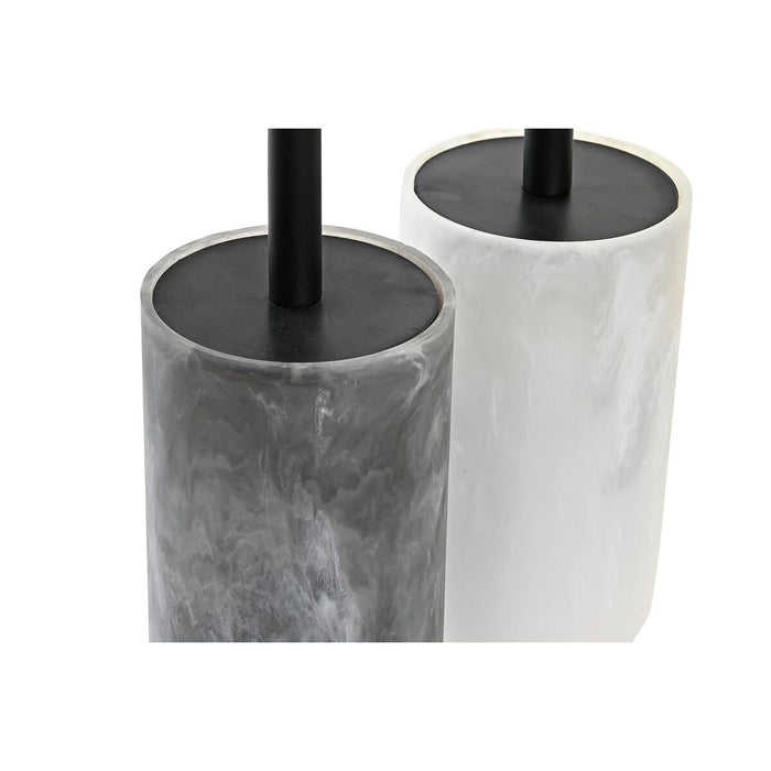 Perie pentru toaletă DKD Home Decor 9,5 x 9,5 x 38 cm Oțel inoxidabil Rășină (2 Unități)