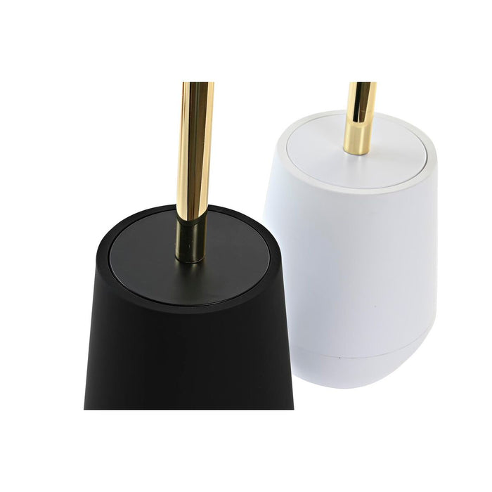 Perie pentru toaletă DKD Home Decor Alb Negru Oțel inoxidabil polistiren 12 x 12 x 34,5 cm (2 Unități)