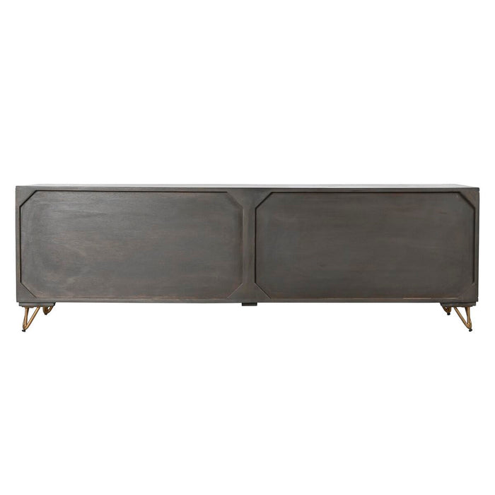 Mobilă TV DKD Home Decor Metal Maro Lemn de mango 160 x 40 x 50 cm