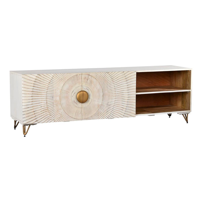 Mobilă TV DKD Home Decor Alb Negru Metal Lemn de mango 160 x 40 x 50 cm