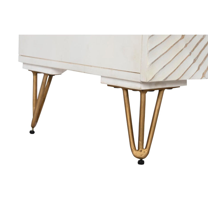 Servantă DKD Home Decor Metal Lemn de mango Alb Negru Auriu* 81 x 45 x 75 cm